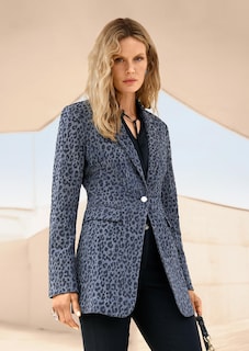 Blazer en denim à motif léopard thumbnail 7