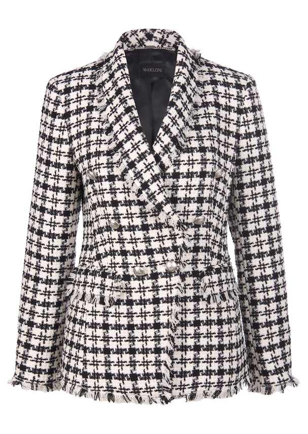 Chequered blazer with fringes 5