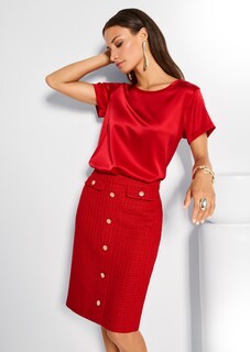 Schlanker Bleistift-Rock mit Glanz-Akzenten thumbnail 7