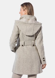 Doux manteau court avec de la laine thumbnail 3