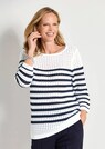 Pull marin à rayures avec motif ajouré thumbnail 7