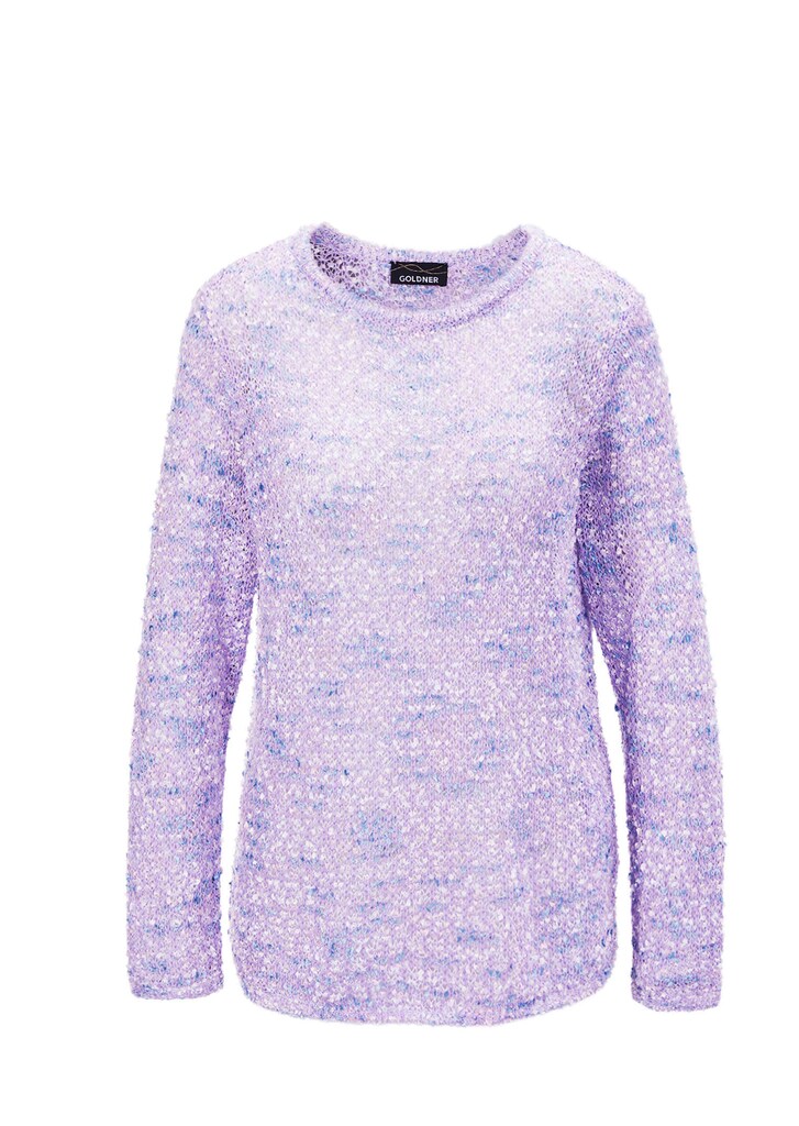 Effektvoller locker gestrickter Bändchengarnpullover