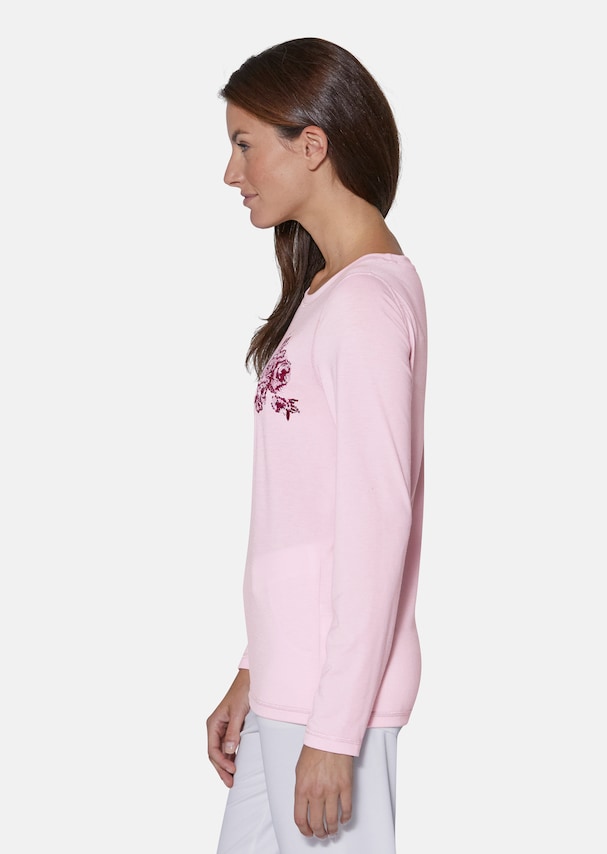 Langarm-Shirt mit floraler Stickerei 3