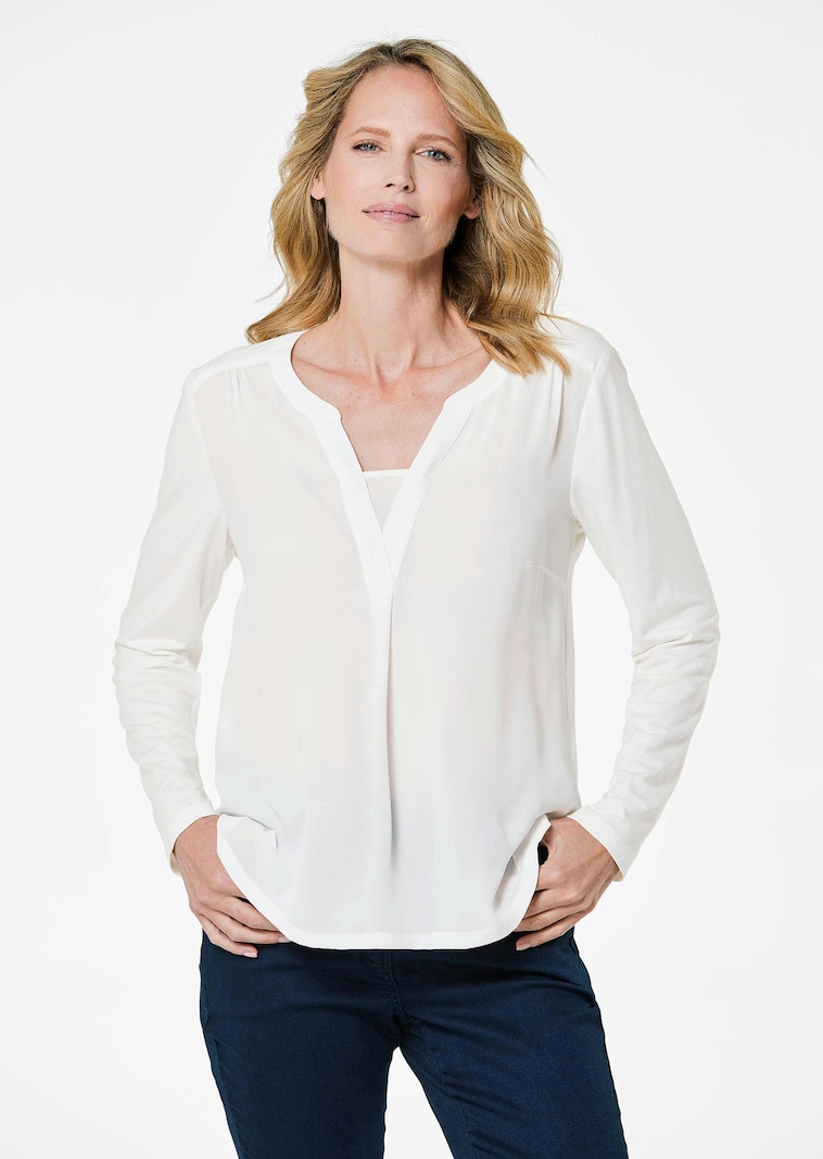 Blusenshirt mit Chiffon-Einsatz