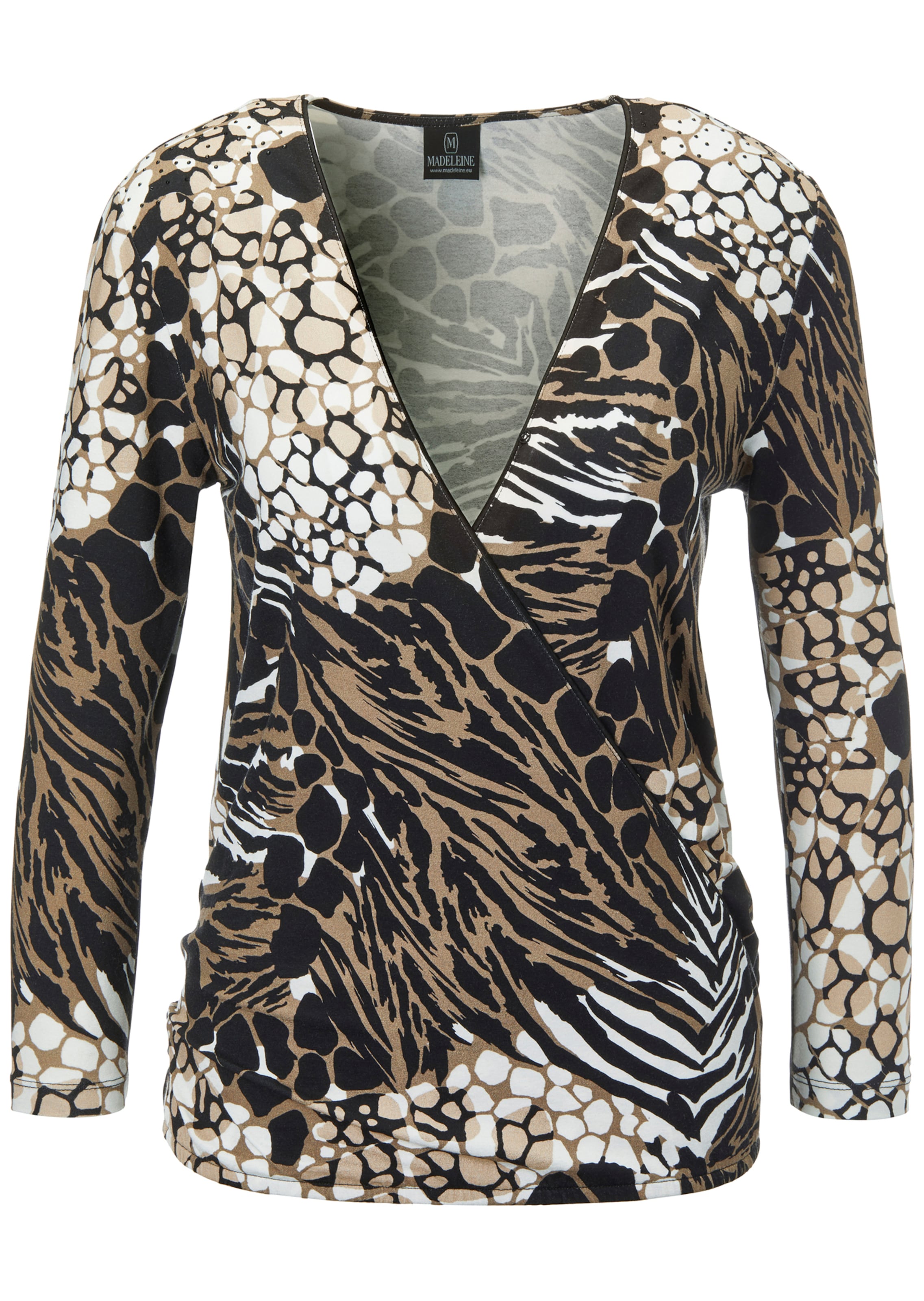 Shirt with wrap effect and animal print