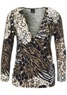 Shirt with wrap effect and animal print thumbnail 1