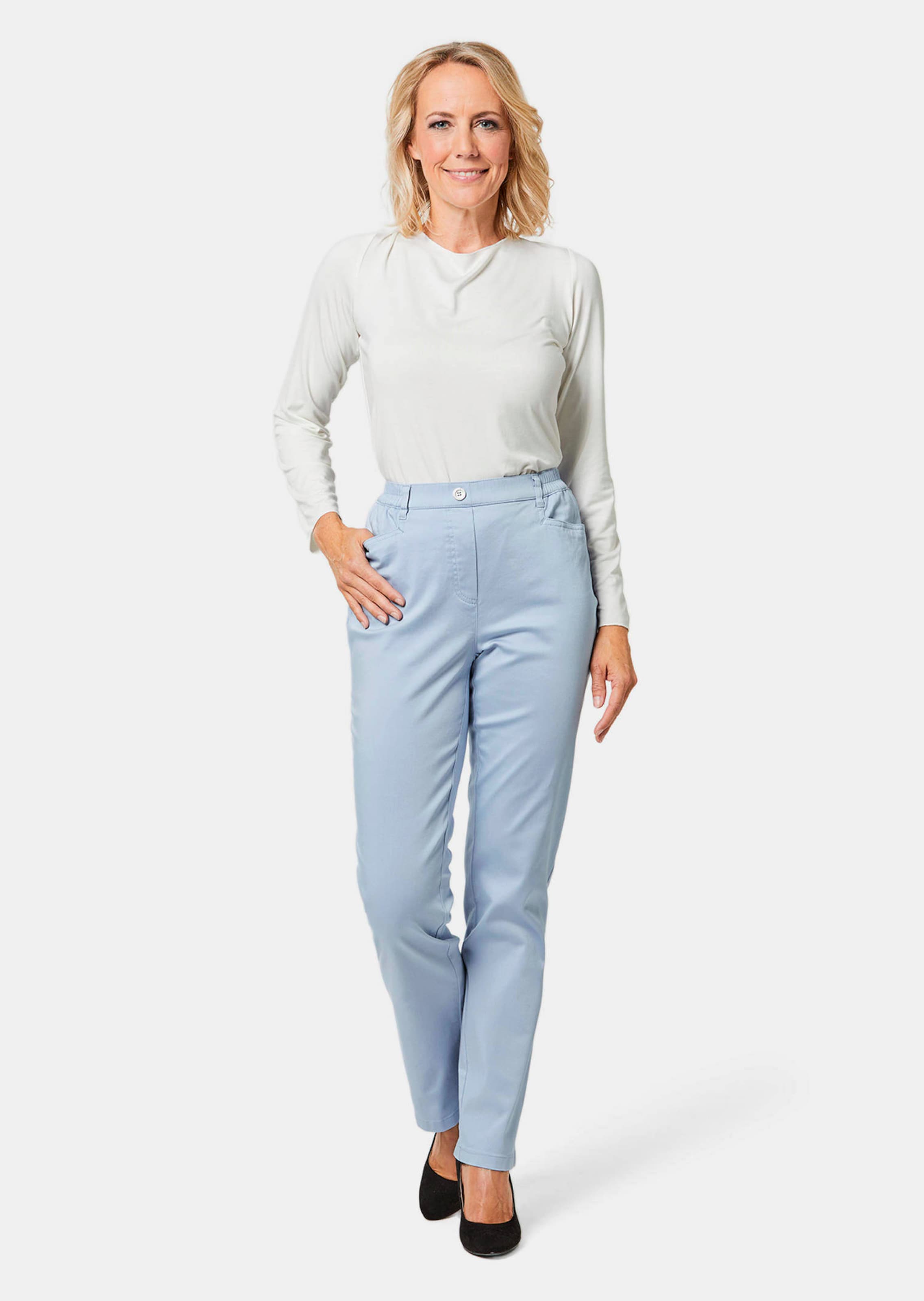 Pantalon léger en coton MARTHA - bleu clair - Gr. 285 de Goldner Fashion