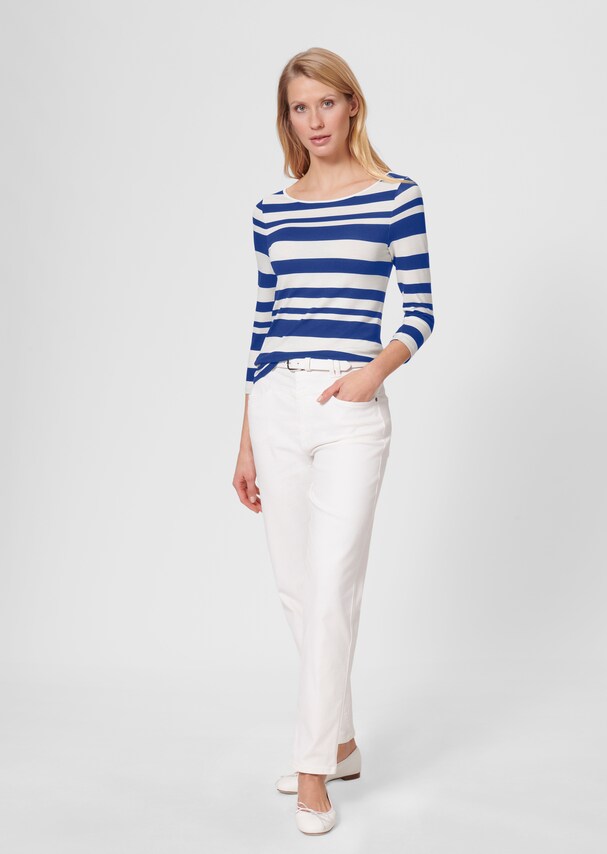 Striped shirt with boat neckline 1