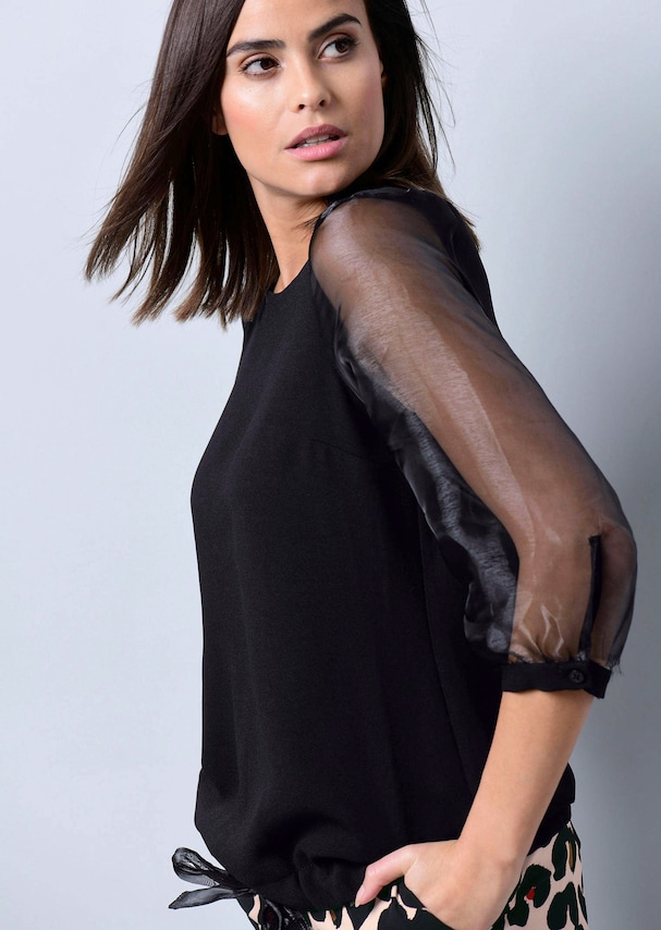 Bluse mit transparenten Ärmeln 6