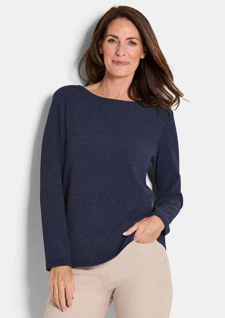 Jersey-Shirt in Krepp-Optik