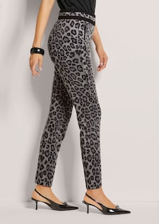 Leopard print trousers with zip pockets thumbnail 4