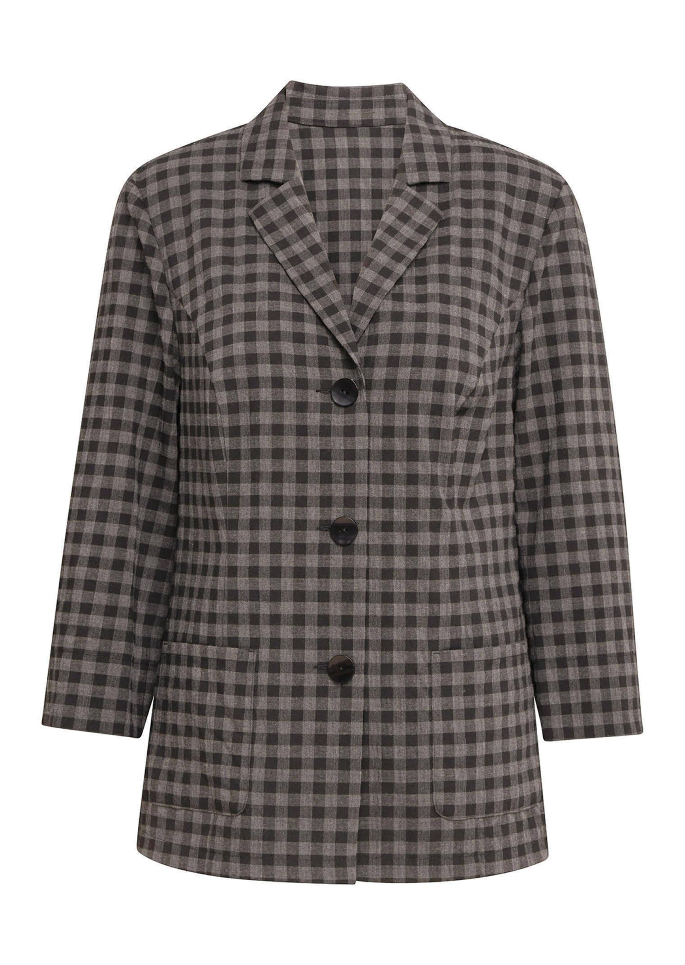 Farbenfroher Blusenblazer in Seersucker-Qualität