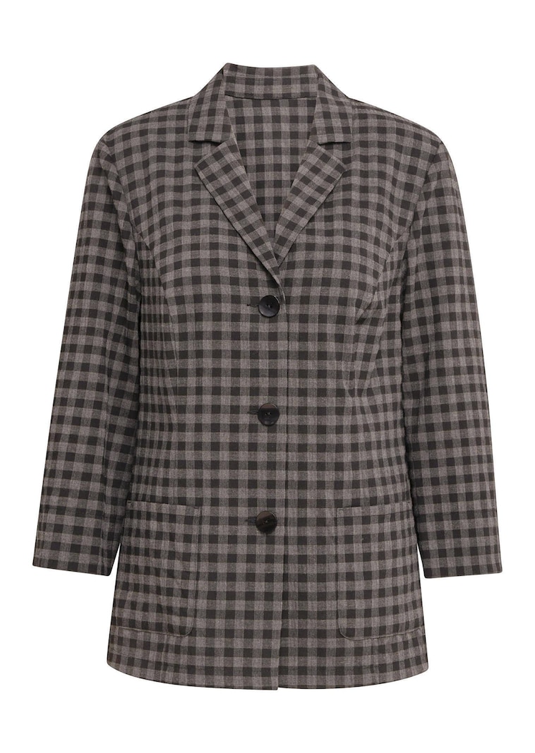 Farbenfroher Blusenblazer in Seersucker-Qualität