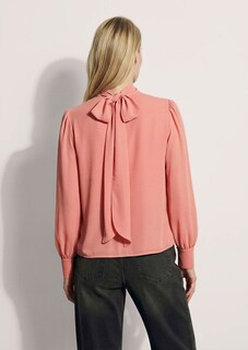 Chiffon blouse met een opstaande kraag en een strikceintuurtje thumbnail 4