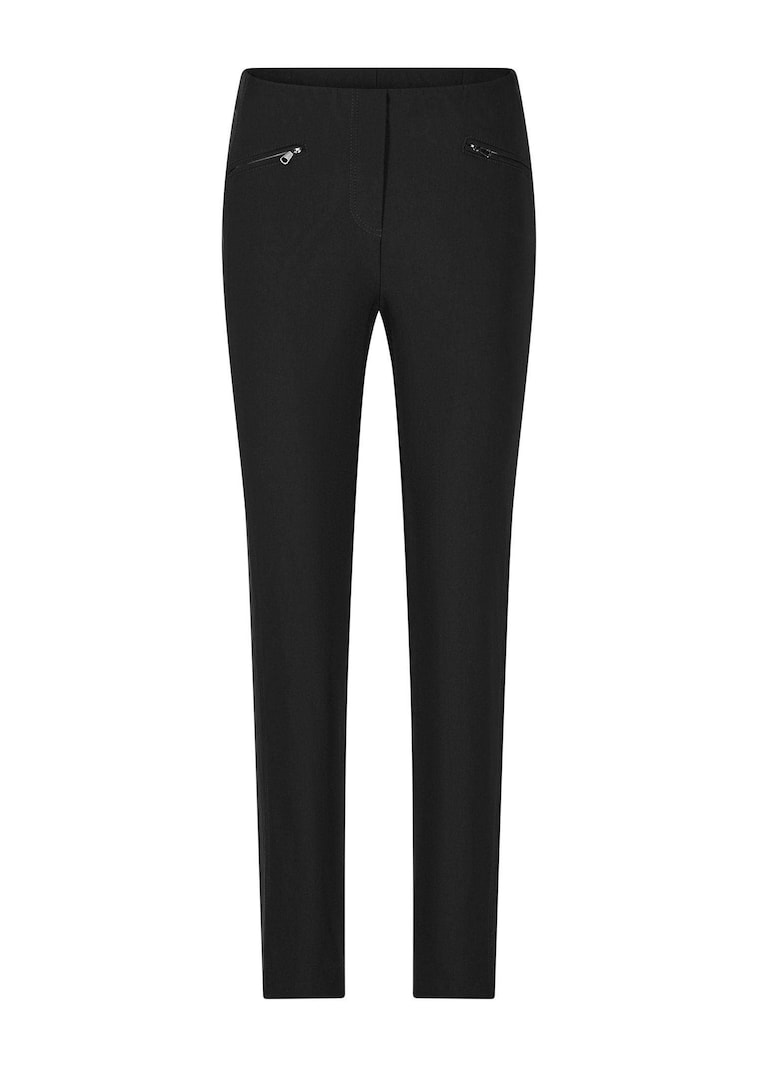 Pantalon en bengaline LOUISA. Coupe ajustée. Intérieur légèrement molletonné.