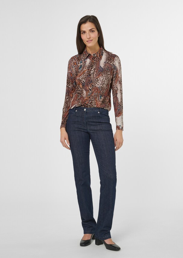 Long-sleeved blouse with paisley print 1