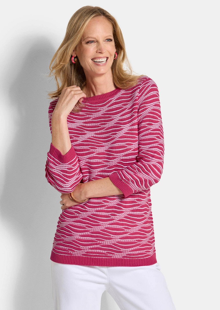 Strickpullover mit Wellenmuster