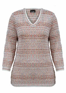 Pull en maille structurée, avec encolure en V thumbnail 6