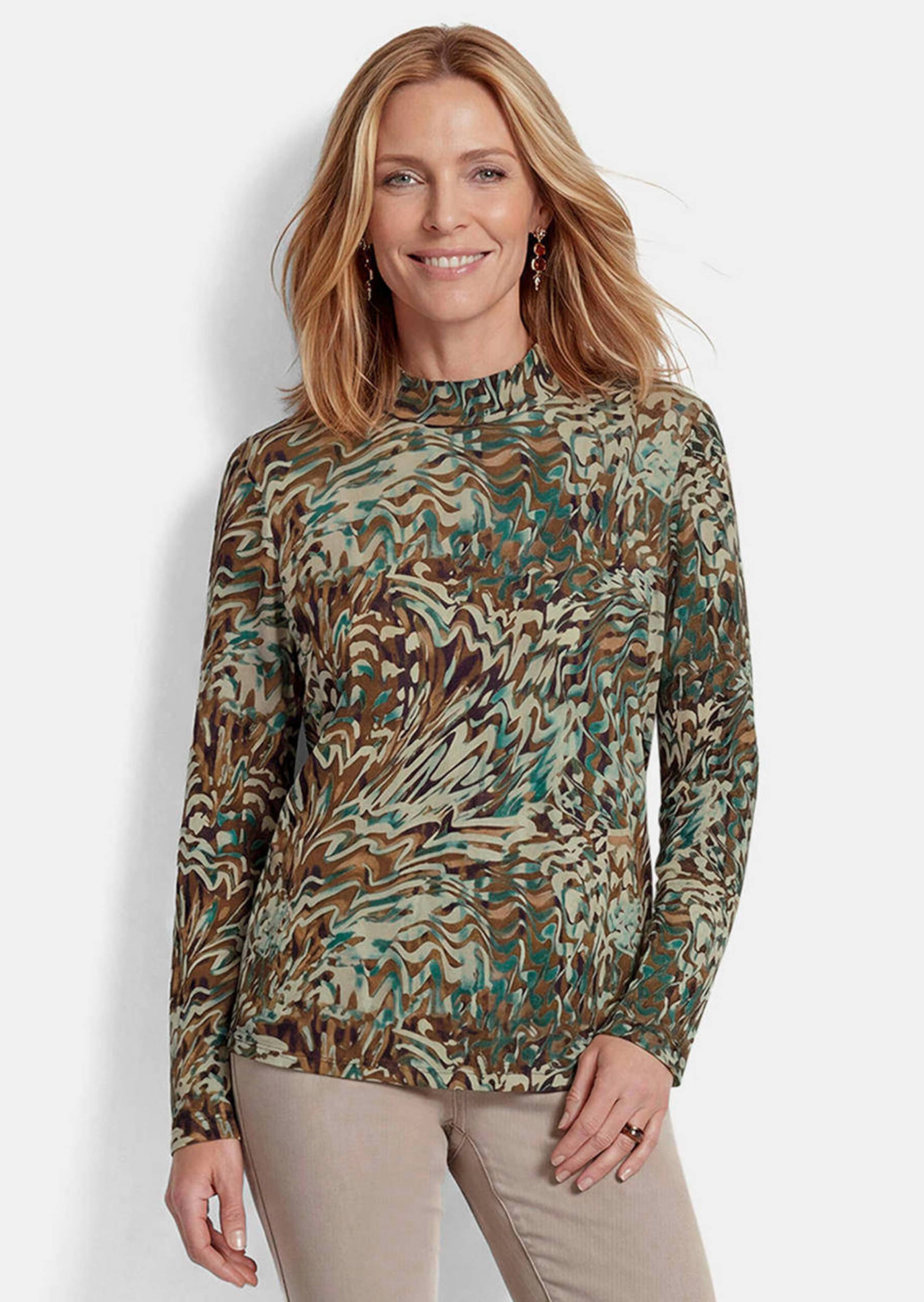 Jersey shirt met opstaande kraag