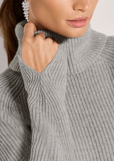 Schimmernder Rollkragen-Pullover mit Raglanärmeln thumbnail 5
