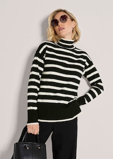 Streifen-Pullover mit Stehkragen thumbnail 4