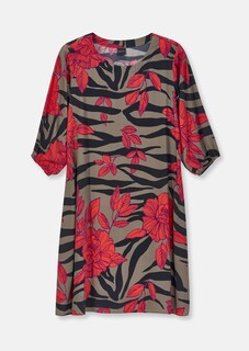 Bedrucktes Kleid in H-Linie thumbnail 6