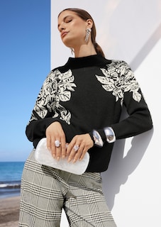 Jacquard-Pullover mit floralem Motiv thumbnail 1