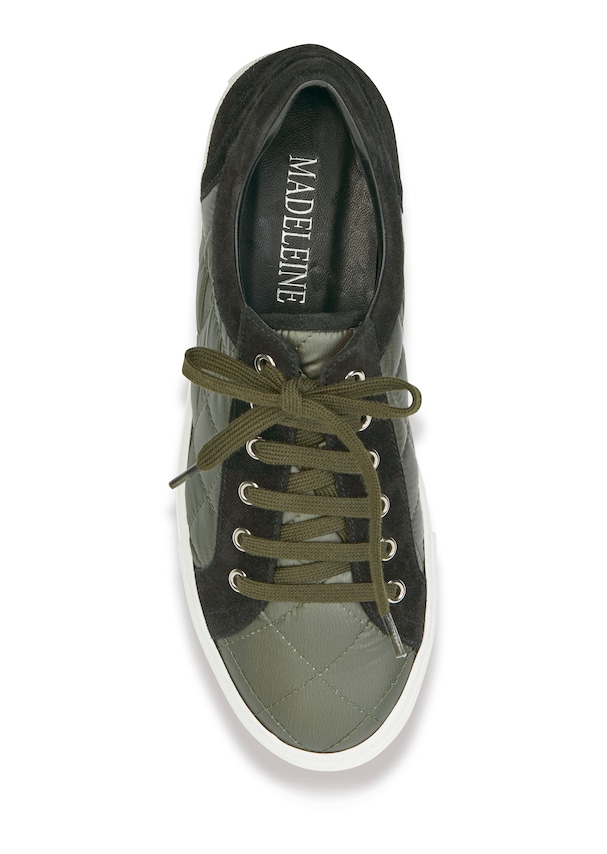 Leather and fabric trainers 2