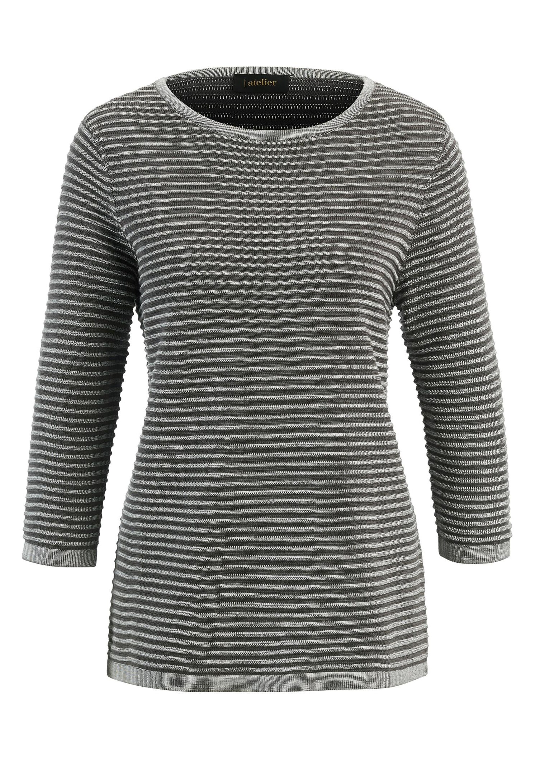 Elégant pull en tricot côtelé haut de gamme - gris - Gr. 38 de Goldner Fashion