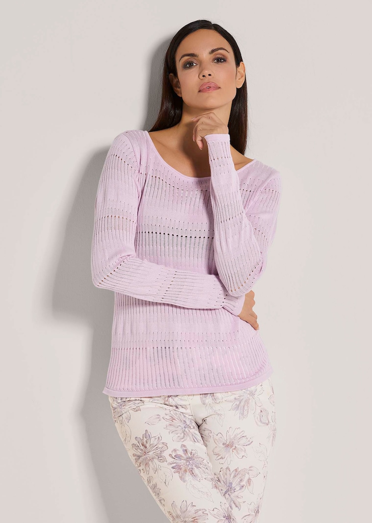 Rundhals-Pullover im Muster-Mix