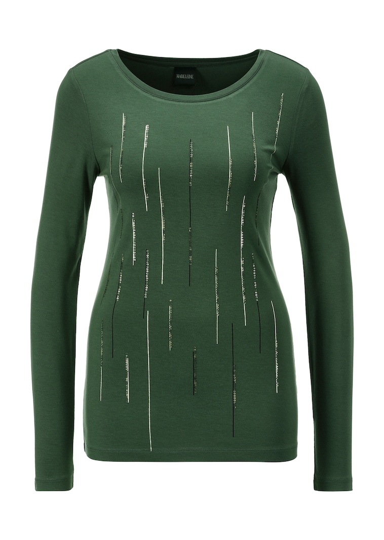 Shirt mit Pailletten und Zierperlen