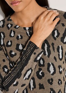 Jacquard-Kleid mit Leopardenmuster und Strass thumbnail 5