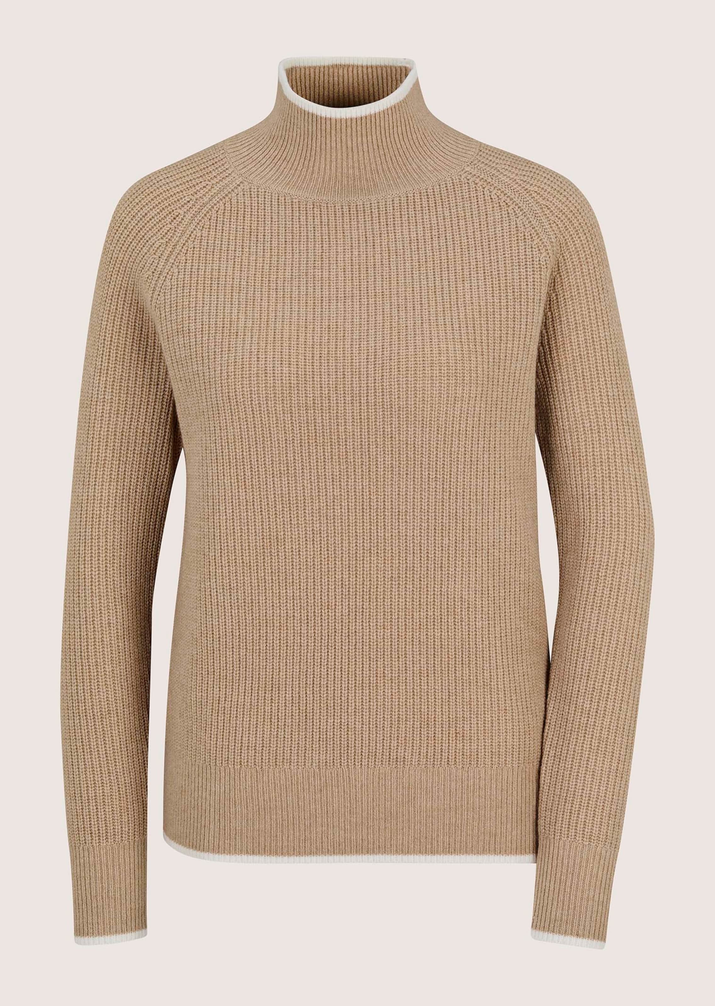 Pull en laine avec rayures contrastées et motif perlé