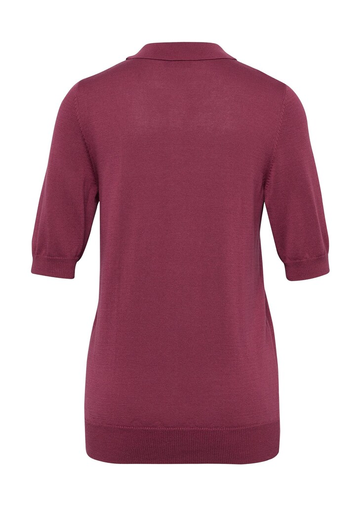 Pull en tricot à manches courtes et col chemisier