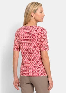 Jersey shirt met minimal ruitpatroon thumbnail 3