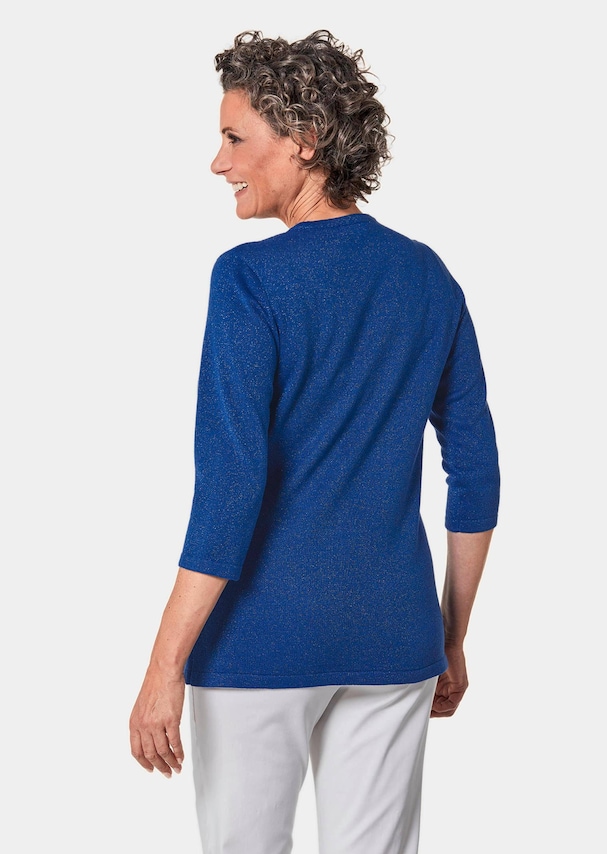 Glanzende pullover in twinsetlook 2
