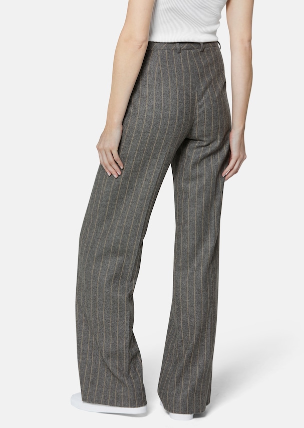 Wide pinstripe trousers with a herringbone texture 2