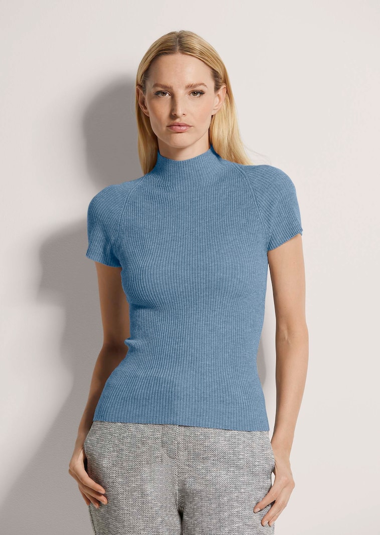 Tricot trui met korte mouwen