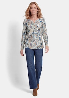 Shirt met lange mouwen en paisleyprint thumbnail 2