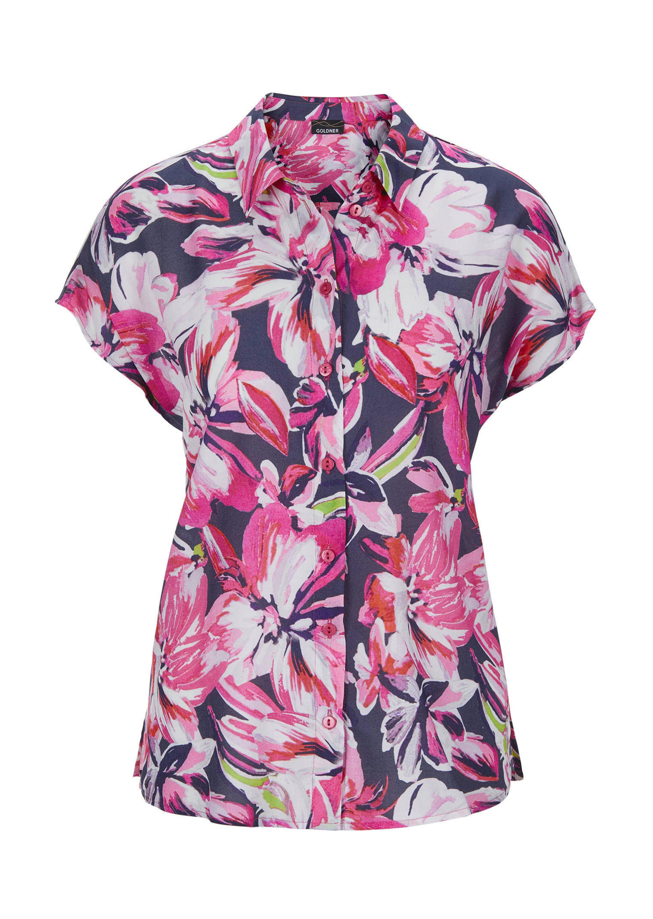 Gedessineerde blouse met bloemenmotief