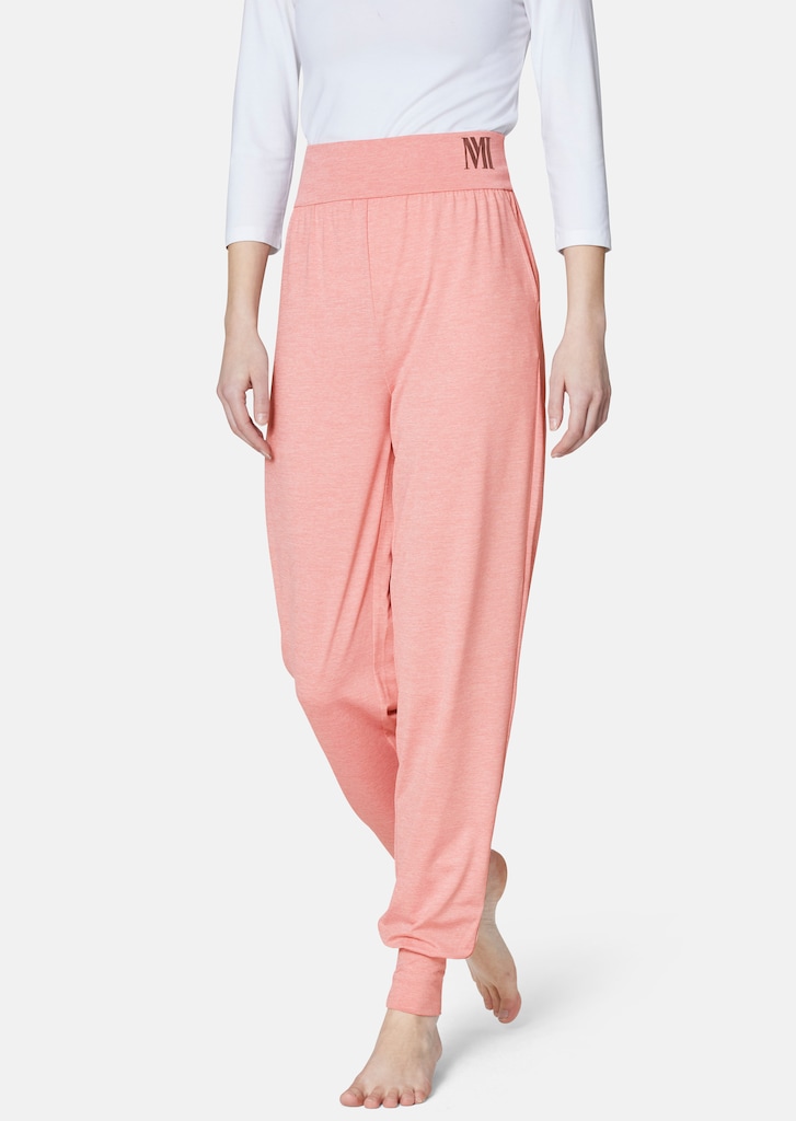 Yoga trousers in soft melange fabric