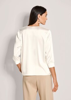 Blusenshirt aus Seidenstretch mit V-Ausschnitt thumbnail 3
