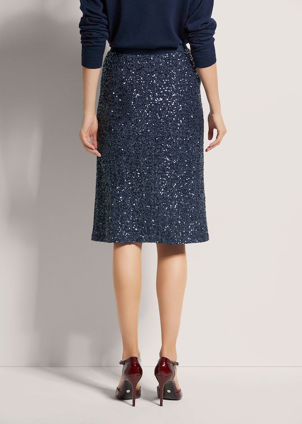 Schlanker Pencil-Skirt mit Wendepailletten 2