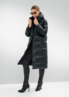 Glänzender Steppmantel mit Kapuze thumbnail 7