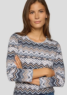 Jersey-Shirt mit Zickzackmuster thumbnail 2