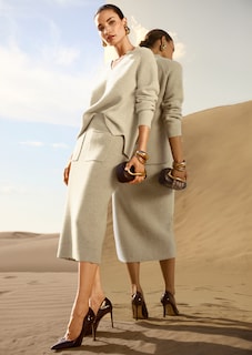 Langarm-Pullover mit V-Ausschnitt thumbnail 7