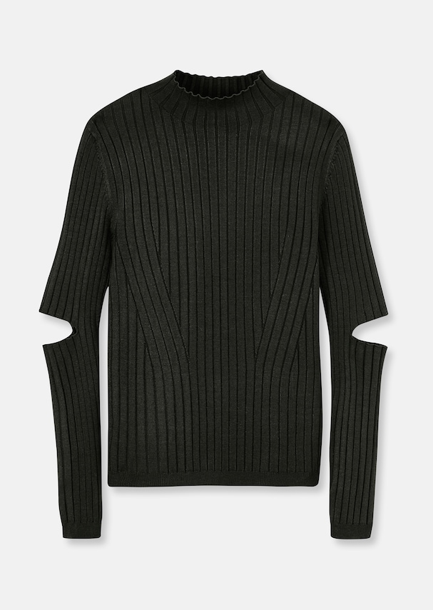 Rib-knit jumper with sophisticated cut-out sleeves 5