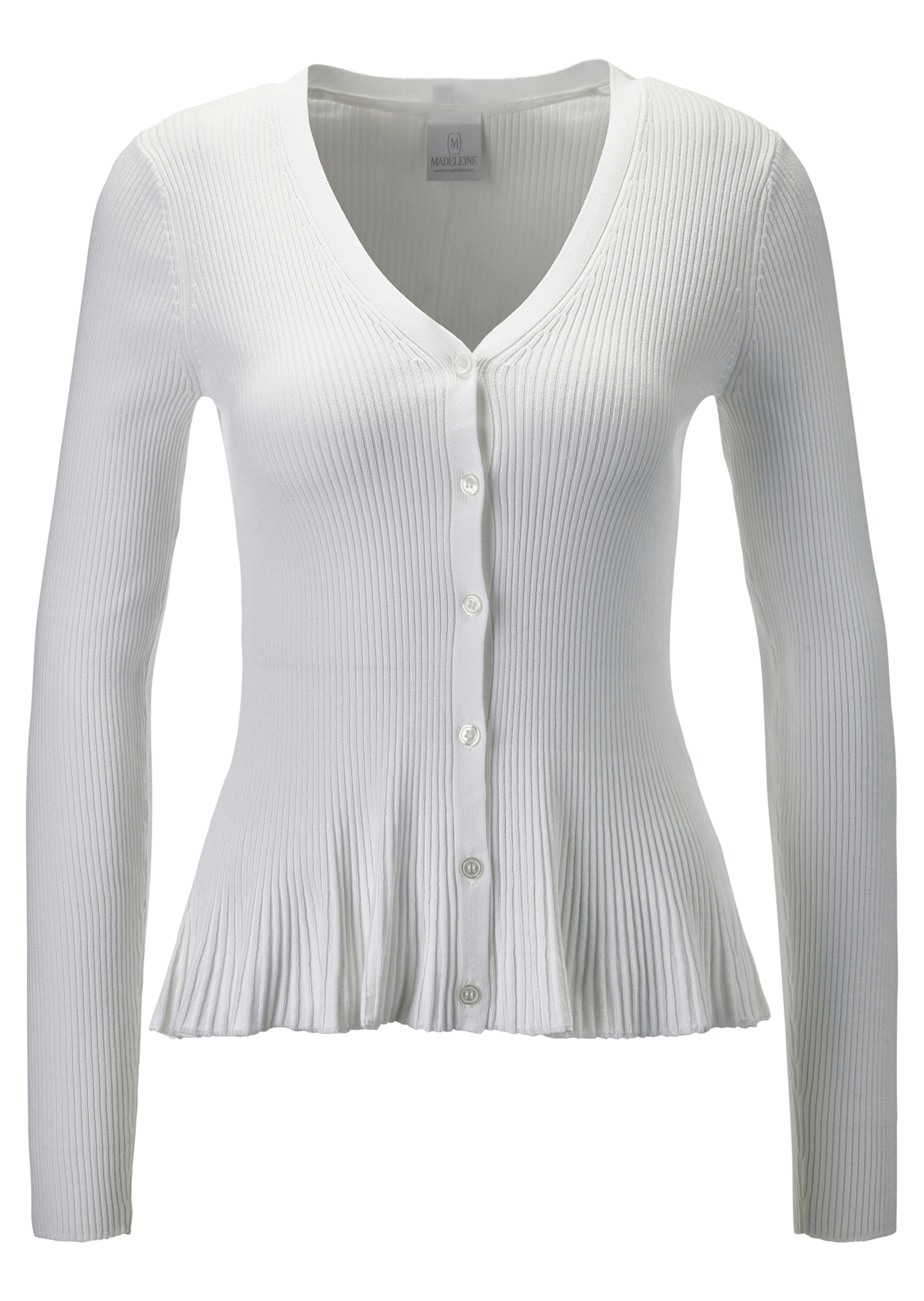 Ribbed cardigan with long sleeves