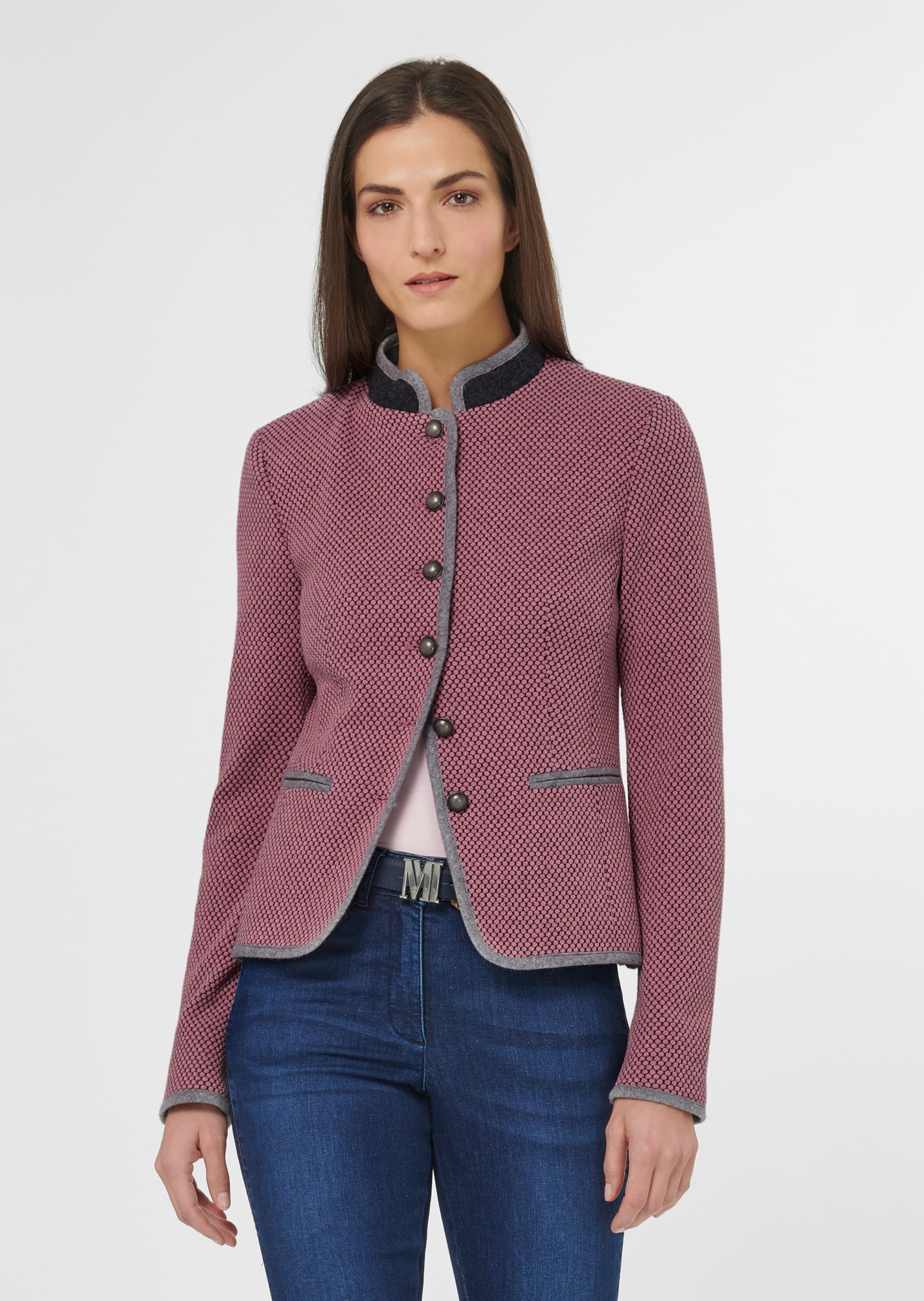 Jersey blazer in a folklore look
