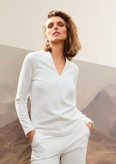 Struktur-Shirt mit V-Ausschnitt thumbnail 7